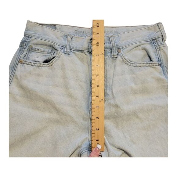 American Eagle Jeans Womens Size 4 Reg Blue Mom High-Rise Distressed Casual - Picture 10 of 14